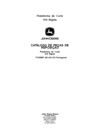 spare parts catalog John Deere Cutting Platform 616 Rigid Parts Catalog for Replacement PDF