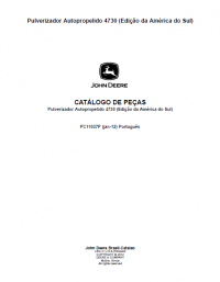 spare parts catalog John Deere Self-Propelled Sprayer 4730 (South America Edition) Parts Catalog PDF