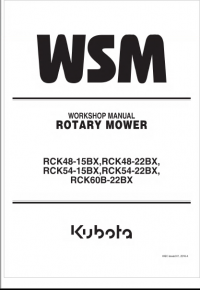repair manual Kubota Rotary Mower RCK48-15/22BX, RCK54-15/22BX, RCK60B-22BX Workshop Manual PDF