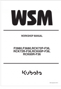 repair manual Kubota F2880, F3680, RCK72P-F36, RCK72R-F36, RCK60P-F36, RCK60R-F36 Workshop Manual