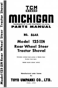 spare parts catalog TCM Clark Michigan Rear Wheel Steer Tractor Shovel 125 IIIN Parts Manual PDF