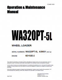 repair manual Komatsu WA320PT-5L Parallel Tool Carrier Operation and Maintenance Manual PDF