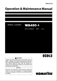 repair manual Komatsu Wheel Loader WA480-6 Set of Operation and Maintenance Manuals PDF