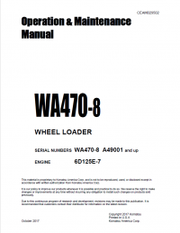 repair manual Komatsu Wheel Loader WA470-8 Set of Operation and Maintenance Manuals PDF