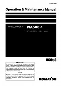 repair manual Komatsu Wheel Loader WA500-6 Set of Operation and Maintenance Manuals PDF