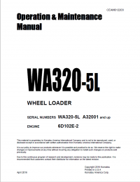 repair manual Komatsu Galeo WA320-5L Wheel Loader Operation and Maintenance Manual PDF