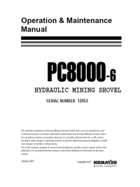 repair manual Komatsu Hydraulic Mining Shovel PC8000E-6 Set of Operation and Maintenance Manuals PDF