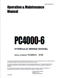 repair manual Komatsu Hydraulic Mining Shovel PC4000-6 Set of Operation and Maintenance Manuals PDF