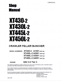 repair manual Komatsu Crawler Feller Bunchers XT430-2. XT430L-2, XT445L-2, XT450L-2 Shop Manual PDF