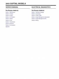 repair manual Harley Davidson Softail Models 2003 Service And Electrical Diagnostics Manuals PDF