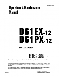 repair manual Komatsu D61EX, PX-12 Bulldozer Set of Operation and Maintenance Manuals PDF