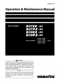 repair manual Komatsu Bulldozer D37EX/PX-24, D39EX/PX-24 Operation and Maintenance Manual PDF
