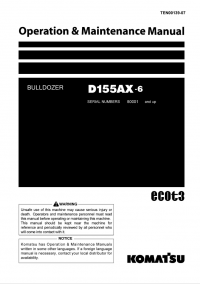 repair manual Komatsu Bulldozer D155AX-6 Set of Operation and Maintenance Manuals PDF