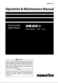 repair manual Komatsu Articulated Dump Truck HM400-5 Set of Operation and Maintenance Manuals PDF