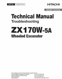 repair manual Hitachi Wheeled Excavator ZX170W-5A Troubleshooting Technical Manual PDF