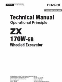 repair manual Hitachi Wheeled Excavator ZX170W-5B Operational Principle Technical Manual PDF