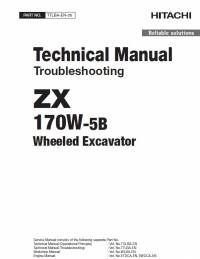 repair manual Hitachi Wheeled Excavator ZX170W-5B Troubleshooting Technical Manual PDF