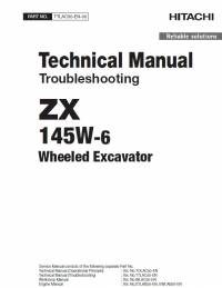 repair manual Hitachi Wheeled Excavator ZX145W-6 Troubleshooting Technical Manual PDF