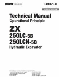 repair manual Hitachi Hydraulic Excavator ZX250LC-5B, ZX250LCN-5B Operational Principle Technical Manual PDF