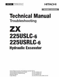 repair manual Hitachi Hydraulic Excavator ZX225USLC-6, ZX225USRLC-6 Troubleshooting Technical Manual PDF