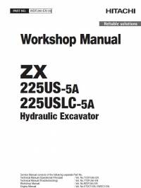 repair manual Hitachi Hydraulic Excavator ZX225US-5A, ZX225USLC-5A Workshop Manual PDF