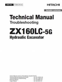 repair manual Hitachi Hydraulic Excavator ZX160LC-5G Troubleshooting Technical Manual PDF