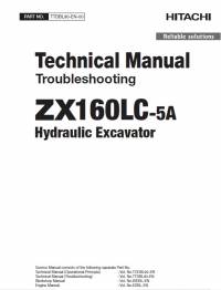repair manual Hitachi Hydraulic Excavator ZX160LC-5A Troubleshooting Technical Manual PDF