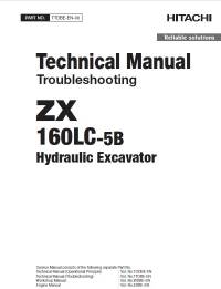 repair manual Hitachi Hydraulic Excavator ZX160LC-5B Troubleshooting Technical Manual PDF
