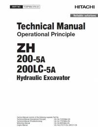repair manual Hitachi Hydraulic Excavator ZH200-5A, ZH200LC-5A Operational Principle Technical Manual PDF