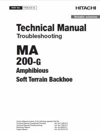 repair manual Hitachi Amphibious Soft Terrain Backhoe MA200-G Troubleshooting Technical Manual PDF