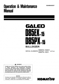 repair manual Komatsu D85EX-15, D85PX-15 Bulldozer Set of Operation and Maintenance Manuals PDF
