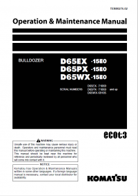 repair manual Komatsu D65EX/PX/WX-15EO Bulldozer Set of Operation and Maintenance Manuals PDF