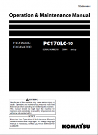 repair manual Komatsu Hydraulic Excavator PC170LC-10 Operation and Maintenance Manual PDF