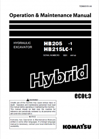 repair manual Komatsu Hydraulic Excavator HB205-1, HB215LC-1 Operation and Maintenance Manual PDF