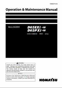 repair manual Komatsu Bulldozer D65EXi -18, D65PXi-18 Operation and Maintenance Manual PDF