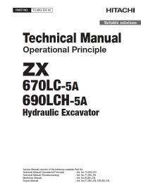 repair manual Hitachi Hydraulic Excavator ZX670LC-5A, ZX690LCH-5A Operational Principle Technical Manual PDF