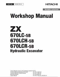 repair manual Hitachi Hydraulic Excavator ZX670LC-5B, ZX670LCH-5B, ZX670LCR-5B Workshop Manual PDF