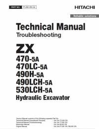 repair manual Hitachi Hydraulic Excavator ZX470(LC)-5A, ZX490(LC)H-5A, ZX530LCH-5A Troubleshooting Technical PDF