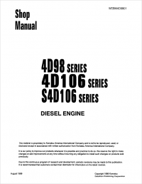 repair manual Komatsu Diesel Engine 4D98 Series, 4D106 Series, S4D106 Series Shop Manual PDF