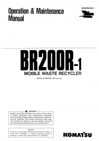 repair manual Komatsu Mobile Waste Recycler BR200R-1 Operation and Maintenance Manual PDF