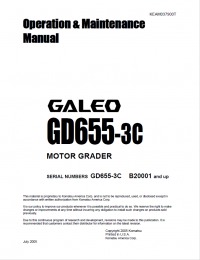 repair manual Komatsu Galeo Motor Grader GD655-3C Operation and Maintenance Manual PDF