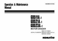 repair manual Komatsu Motor Grader GD511A-1, GD521A-1, GD523A-1 Operation and Maintenance Manual PDF