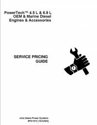 repair manual John Deere PowerTech 4.5L, 6.8L OEM Marine Diesel Engines Accessories Service Pricing Guide PDF