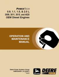 repair manual John Deere PowerTech 0.9L, 1.1L, 1.5L, 2.0L OEM Diesel Engines Operation Maintenance Manual PDF