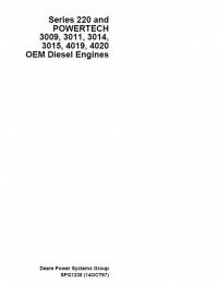 repair manual John Deere Series 220 PowerTech 3009, 3011, 3014, 3015, 4019, 4020 OEM Diesel Engines SPG PDF
