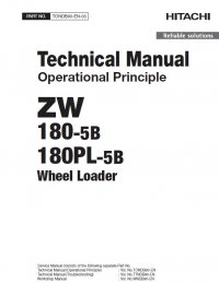 repair manual Hitachi Wheel Loader ZW180-5B, ZW180PL-5B Operational Principle Technical Manual PDF