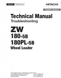 repair manual Hitachi Wheel Loader ZW180-5B, ZW180PL-5B Troubleshooting Technical Manual PDF