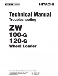 repair manual Hitachi Wheel Loader ZW100-G, ZW120-G Troubleshooting Technical Manual PDF