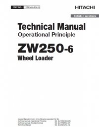 repair manual Hitachi Wheel Loader ZW250-6 Operational Principle Technical Manual PDF