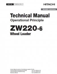 repair manual Hitachi Wheel Loader ZW220-6 Operational Principle Technical Manual PDF